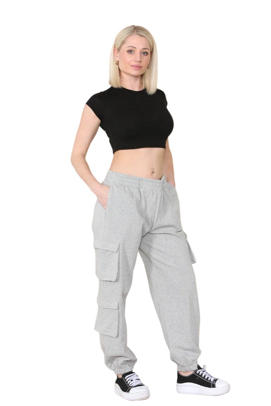 Grey Combat Cargo Trousers Loose Fit by ELAINA FASHION