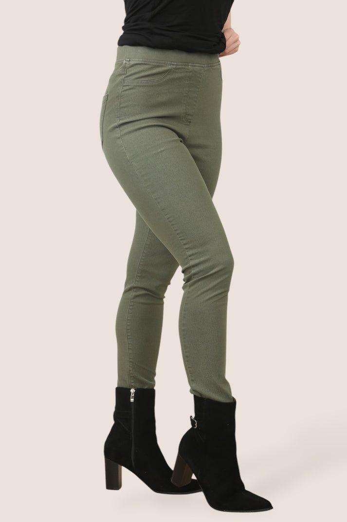 High-Waisted KHAKI Jeggings by ELAINA FASHION