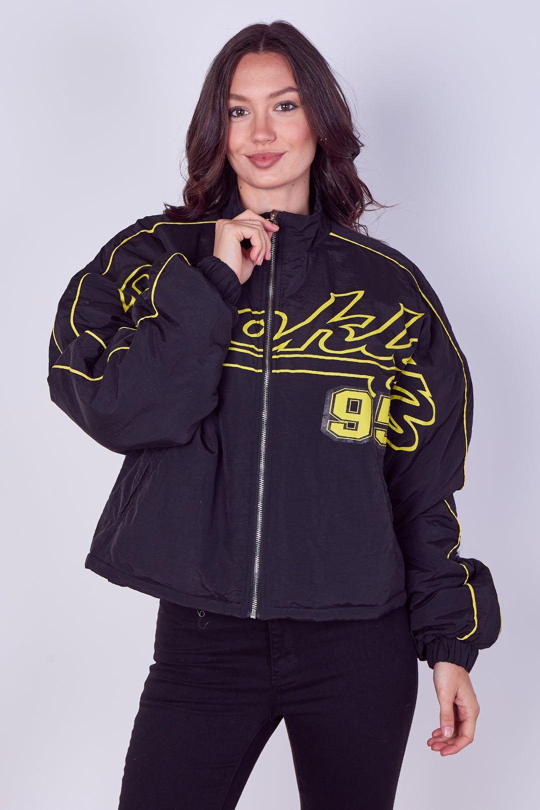 Oversized Elaina Zip-Up Racer Bomber Jacket by ELAINA FASHION