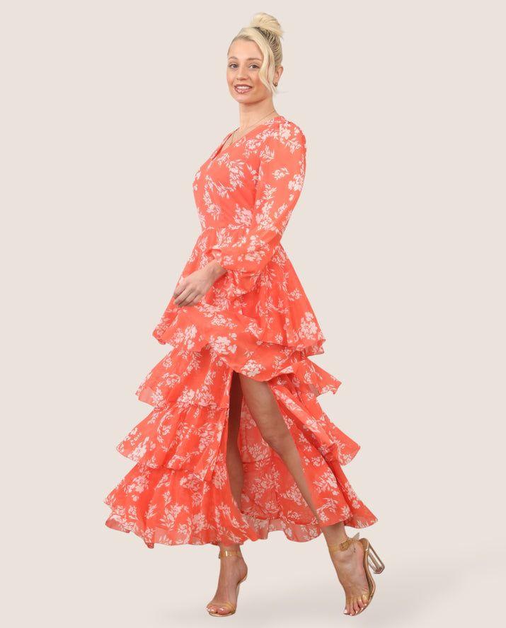 Radiance Chiffon Ruffle Maxi Dress by ELAINA FASHION