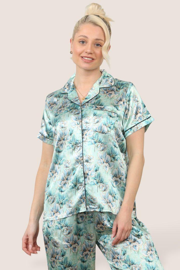 Satin Floral Luxury Comfortable Pyjama Set by ELAINA FASHION