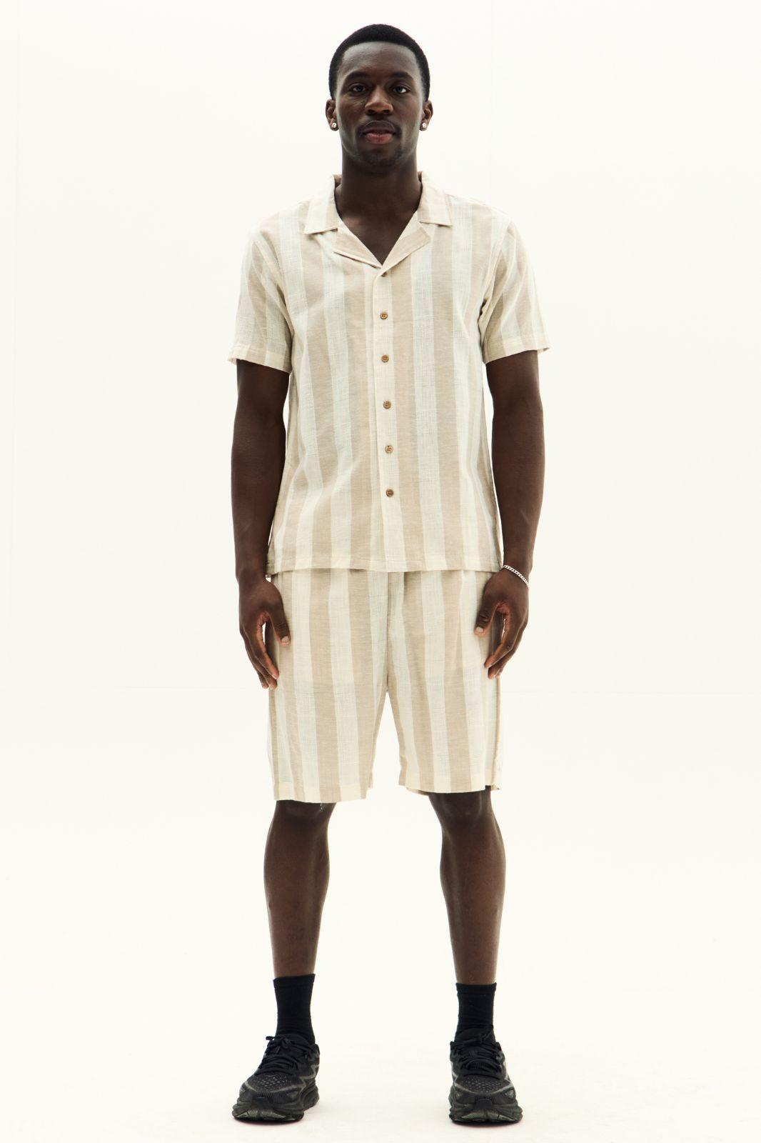 Striped Short Sleeve Shirt & Shorts Co-Ord Set by ELAINA FASHION