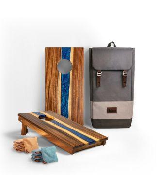 1ft x 2ft River Epoxy Resin with Live Edge Acacia Pathfinder ART Cornhole Board Sets by ELAKAI 1ft x 2ft River Epoxy Resin with Live Edge Acacia Pathfinder ART Cornhole Board Sets by ELAKAI