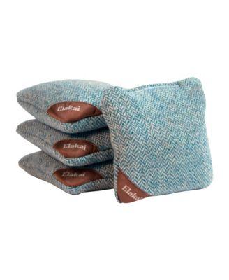 Herringbone Wool Aviator Cornhole Bags Above by ELAKAI