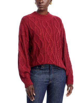 Cable Knit Crewneck Sweater by ELAN