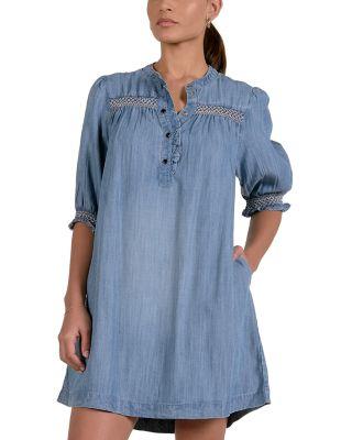 Elbow Sleeve Denim Dress by ELAN