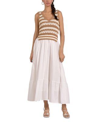 Mixed Media Knit Midi Dress by ELAN