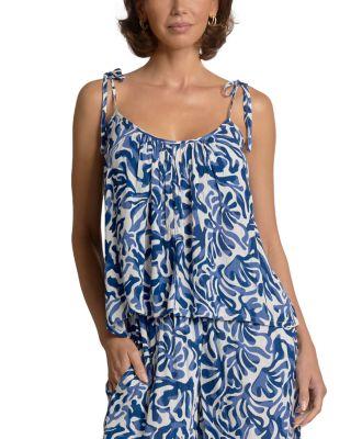 Printed Tie Strap Top by ELAN