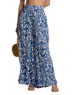 Printed Wide Leg Pants by ELAN