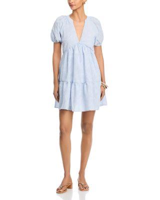 Puff Sleeve Embroidered Babydoll Dress by ELAN