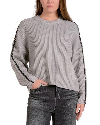 Ribbed Blanket Stitch Sweater by ELAN