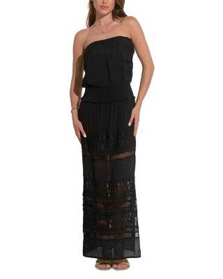 Strapless Crochet Maxi Dress by ELAN