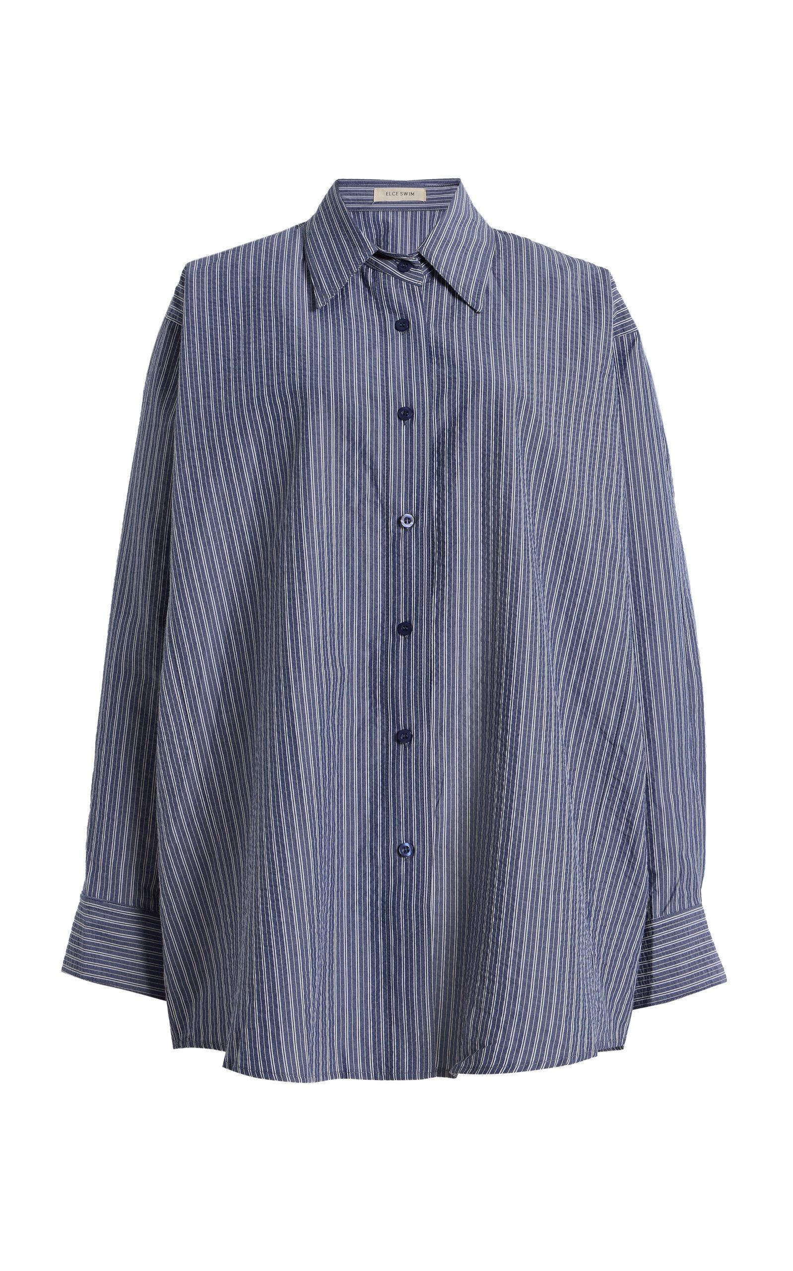 ELCE Exclusive Ime Striped Cotton-Blend Shirt - Moda Operandi by ELCE