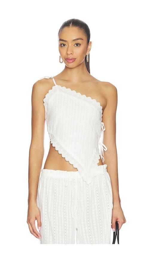 ELCE Fiora Tie Top in White by ELCE
