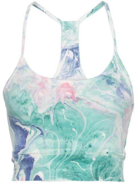 Mia marbled-pattern sports bra by ELECTRIC&ROSE