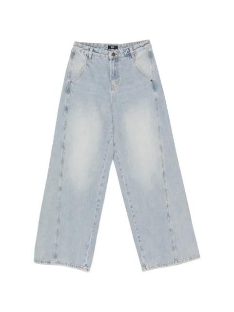 button-fastening wide-leg jeans by ELEH