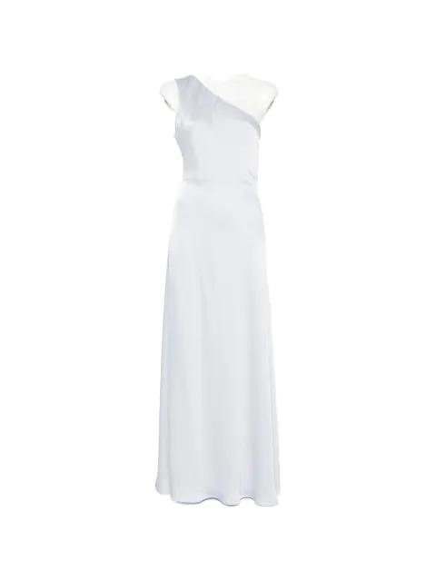 one-shoulder satin maxi dress by ELEH