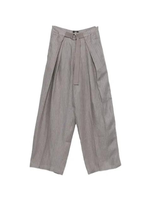 pinstripe belted trousers by ELEH