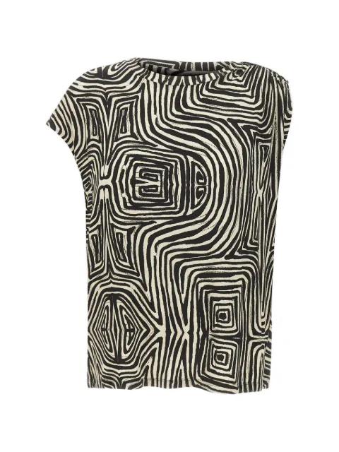 abstract-pattern gathered T-shirt by ELENA MIRO
