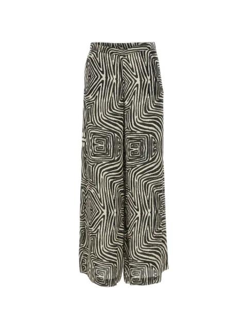 abstract-pattern wide-leg trousers by ELENA MIRO