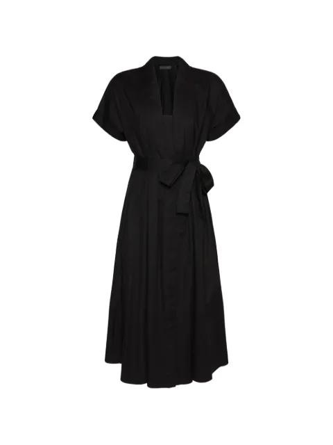 belted pleated dress by ELENA MIRO