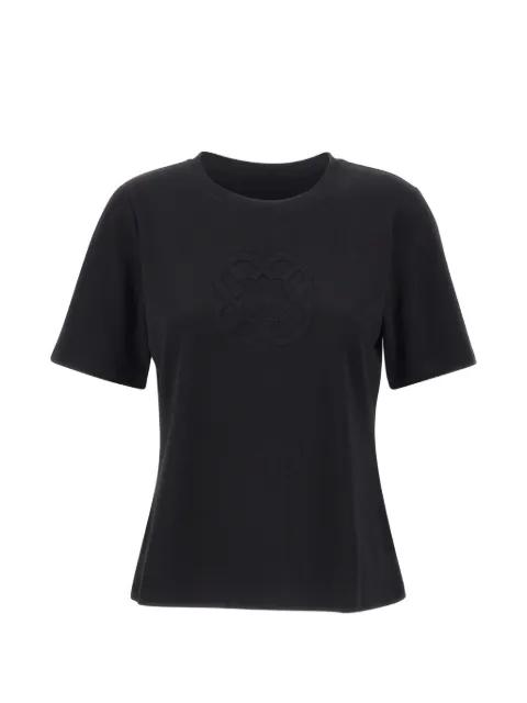 embossed-logo jersey T-shirt by ELENA MIRO
