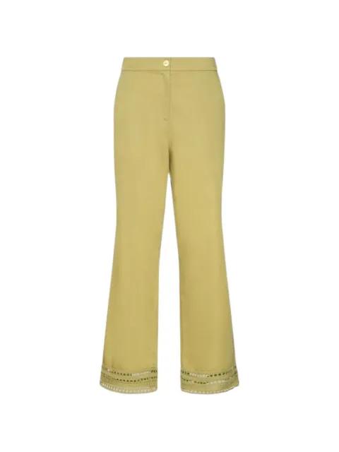 embroidered-trim trousers by ELENA MIRO