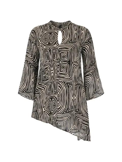 keyhole geometric-print blouse by ELENA MIRO