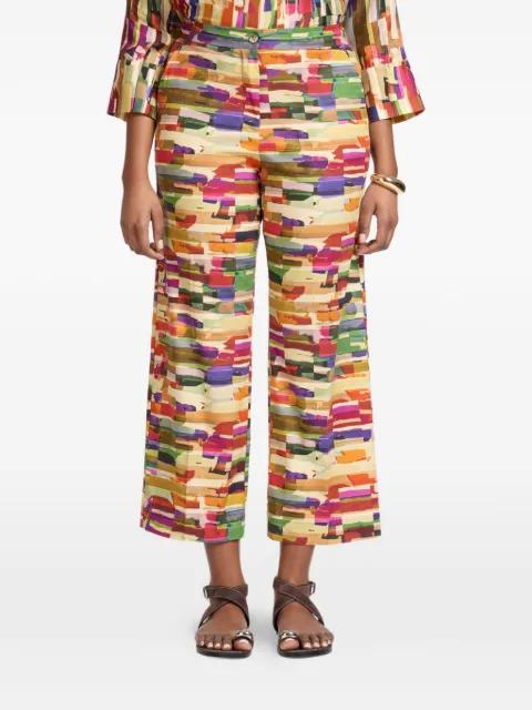 multicolour print trousers by ELENA MIRO