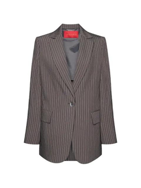 pinstripe crinkled blazer by ELENA MIRO