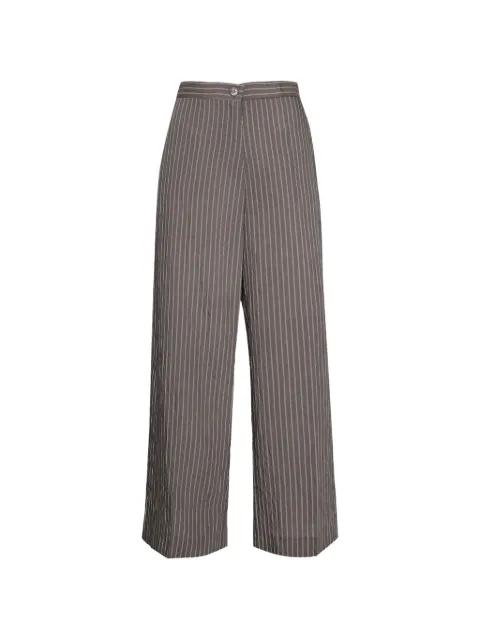 pinstripe crinkled-texture trousers by ELENA MIRO