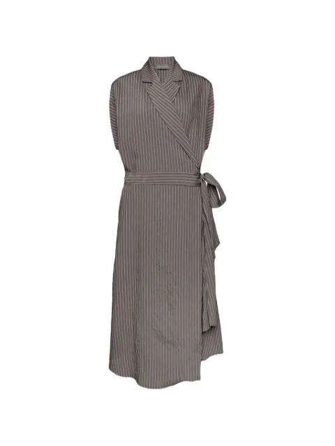 striped wrap dress by ELENA MIRO
