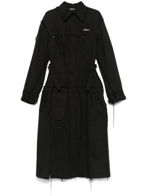 darted denim trench coat by ELENA VELEZ