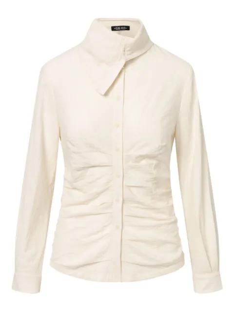 gathered button-up shirt by ELENA VELEZ