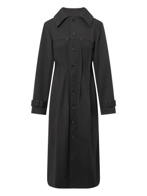pleated button-fastening coat by ELENA VELEZ