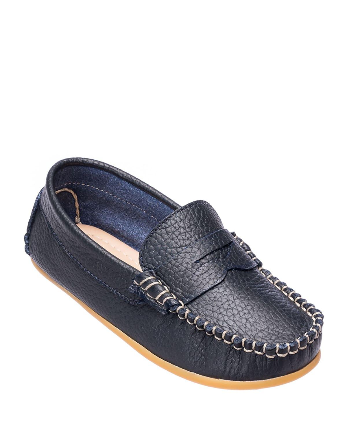Boy's Alex Leather Driver Loafers by ELEPHANTITO
