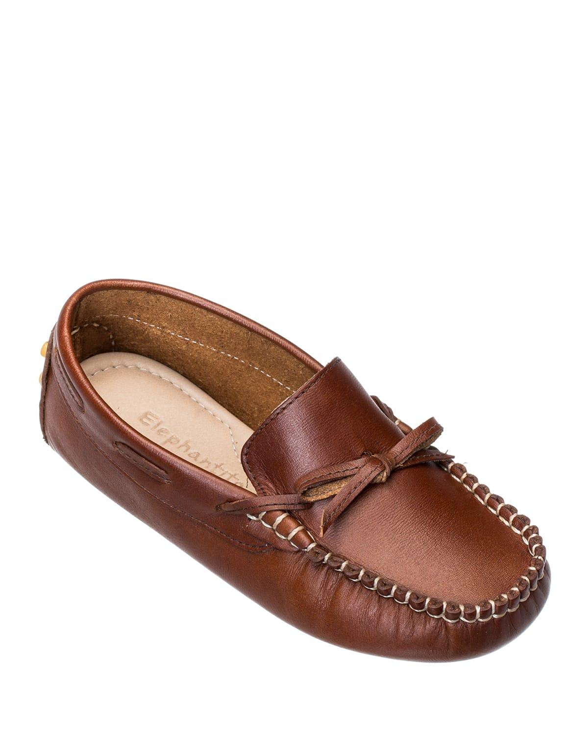 Boy's Driver Leather Loafers by ELEPHANTITO