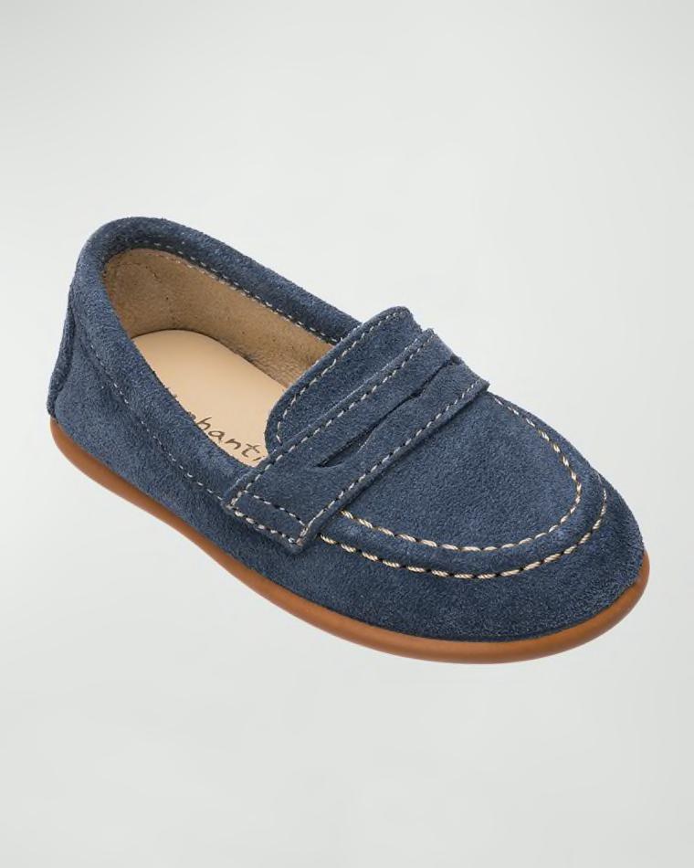 Boy's Suede & Leather Penny Loafers, Baby/Toddler/Kids by ELEPHANTITO