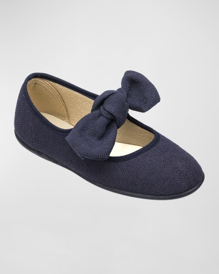 Girl's Linen Mary Jane Flats, Baby/Toddler/Kids by ELEPHANTITO