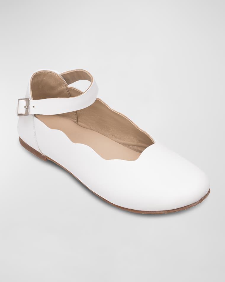 Girl's Ondia Metallic Leather Ballerina Flats, Baby/Toddler/Kids by ELEPHANTITO