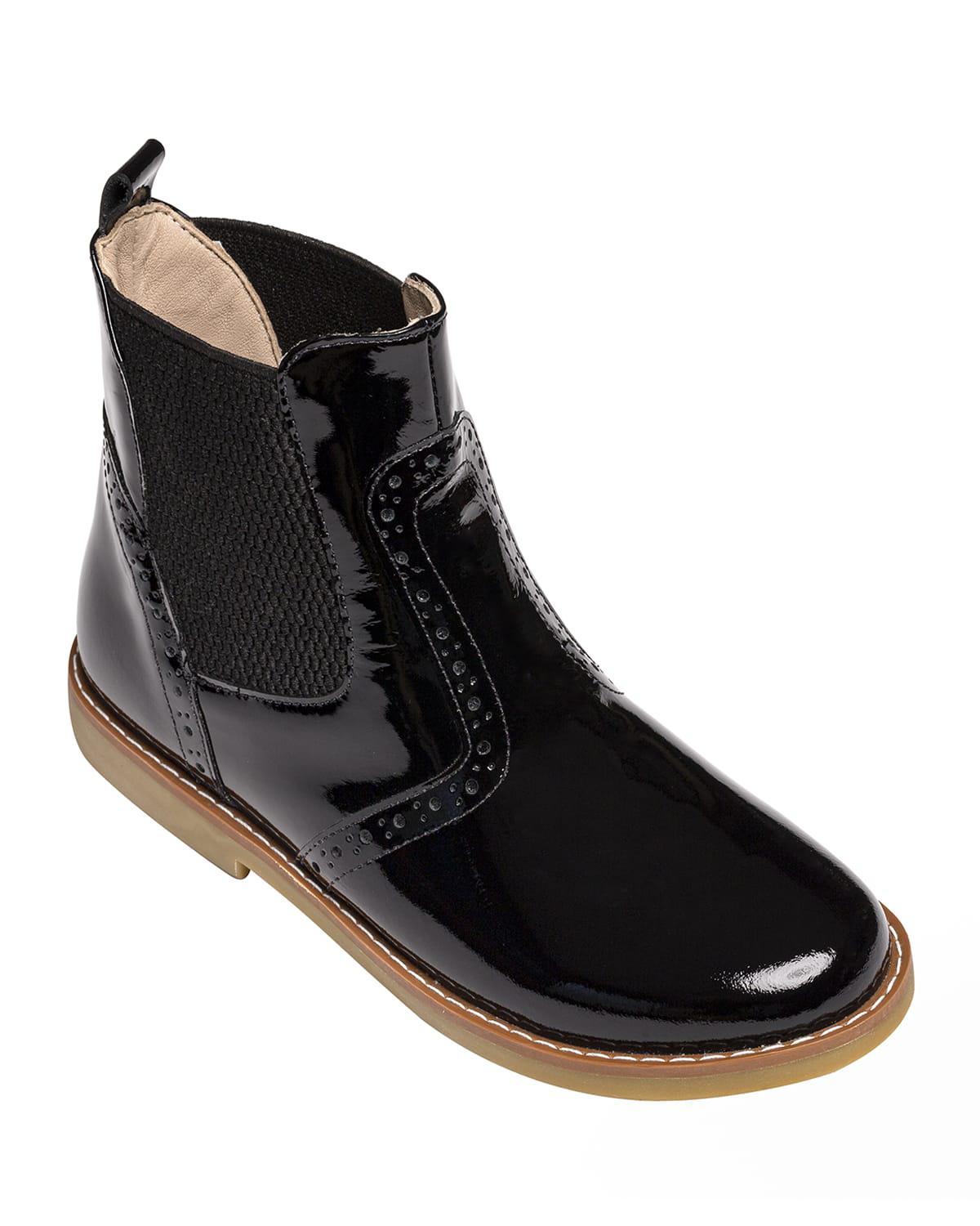 Girl's Patent Leather Ankle Boots, Toddler/Kids by ELEPHANTITO