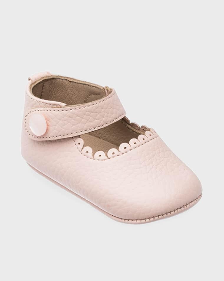 Girl's Scalloped Leather Mary Jane, Baby by ELEPHANTITO