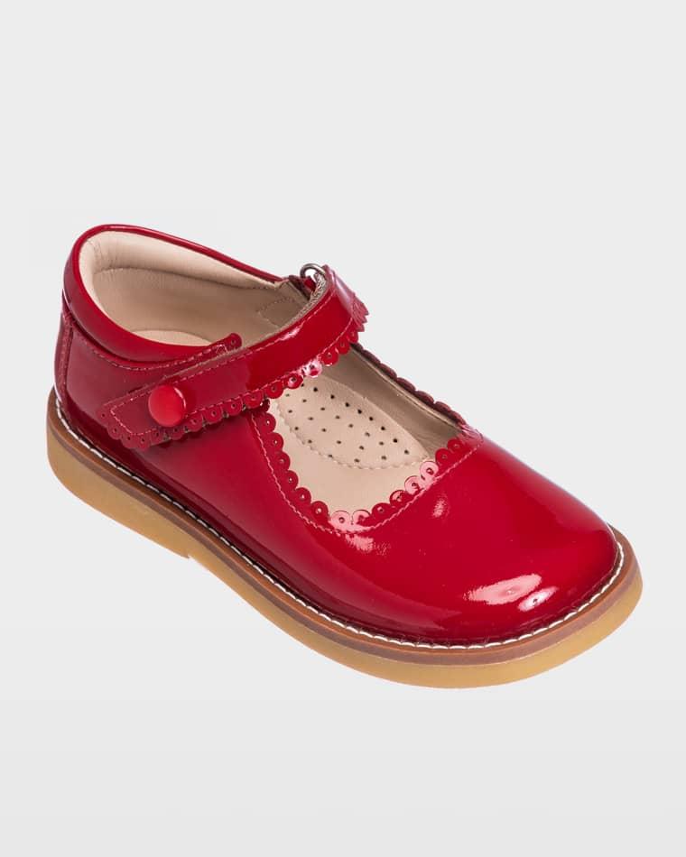Girl's Scalloped Leather Mary Jane, Toddler/Kids by ELEPHANTITO