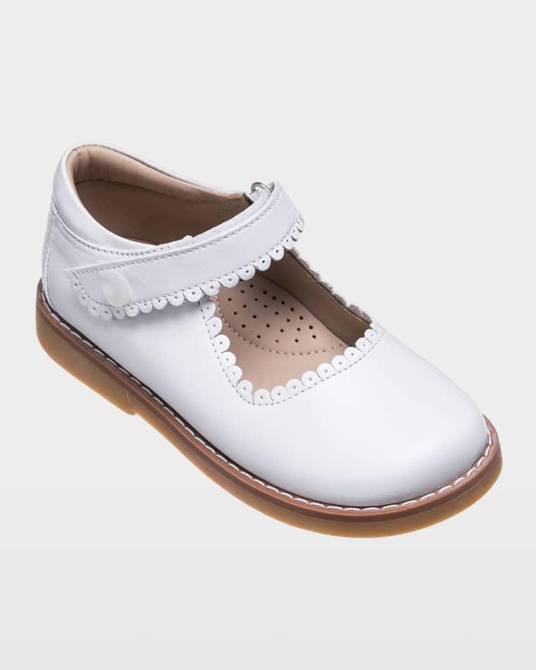 Girl's Scalloped Leather Mary Jane, Toddler/Kids by ELEPHANTITO