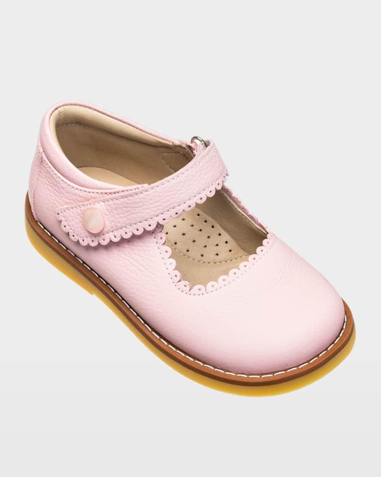 Girl's Scalloped Leather Mary Jane, Toddler/Kids by ELEPHANTITO
