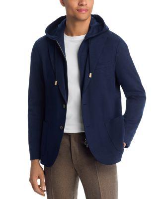 Cotton Jersey Jacket & Removable Hood by ELEVENTY