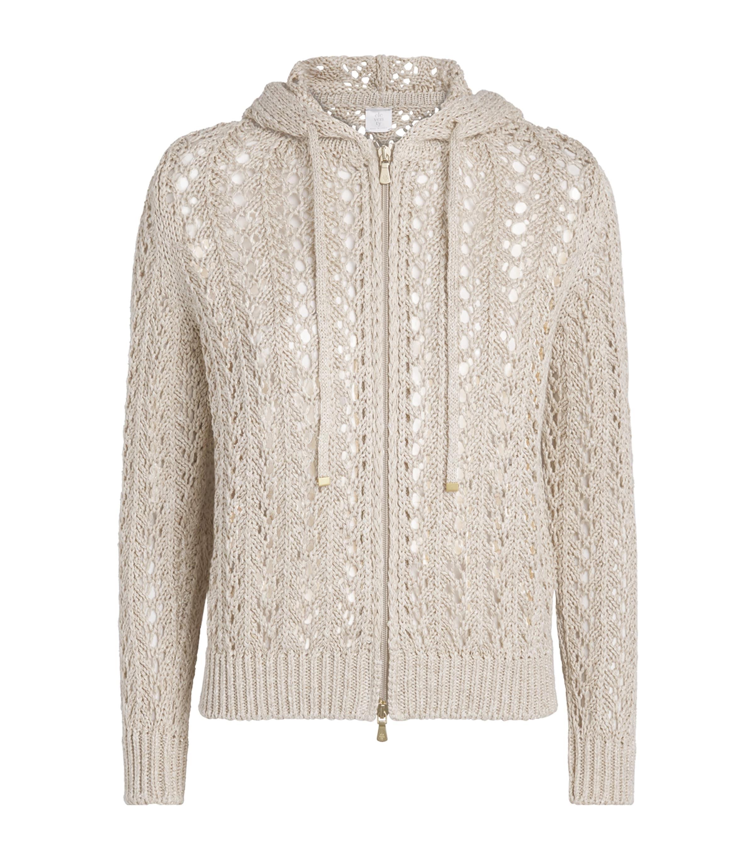 Eleventy Cotton-Linen-Blend Knitted Cardigan by ELEVENTY