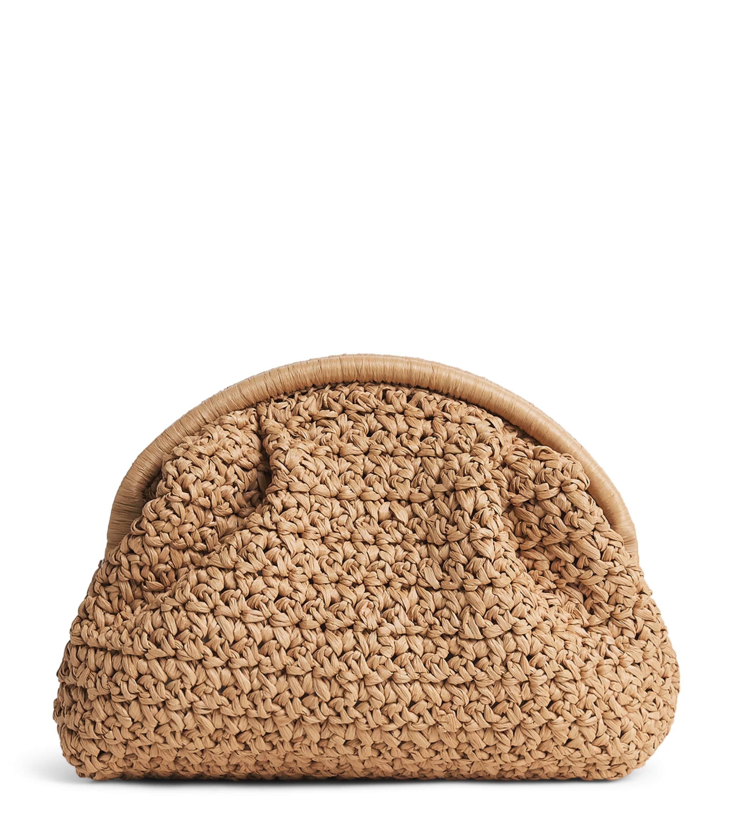 Eleventy Raffia Woven Clutch Bag by ELEVENTY