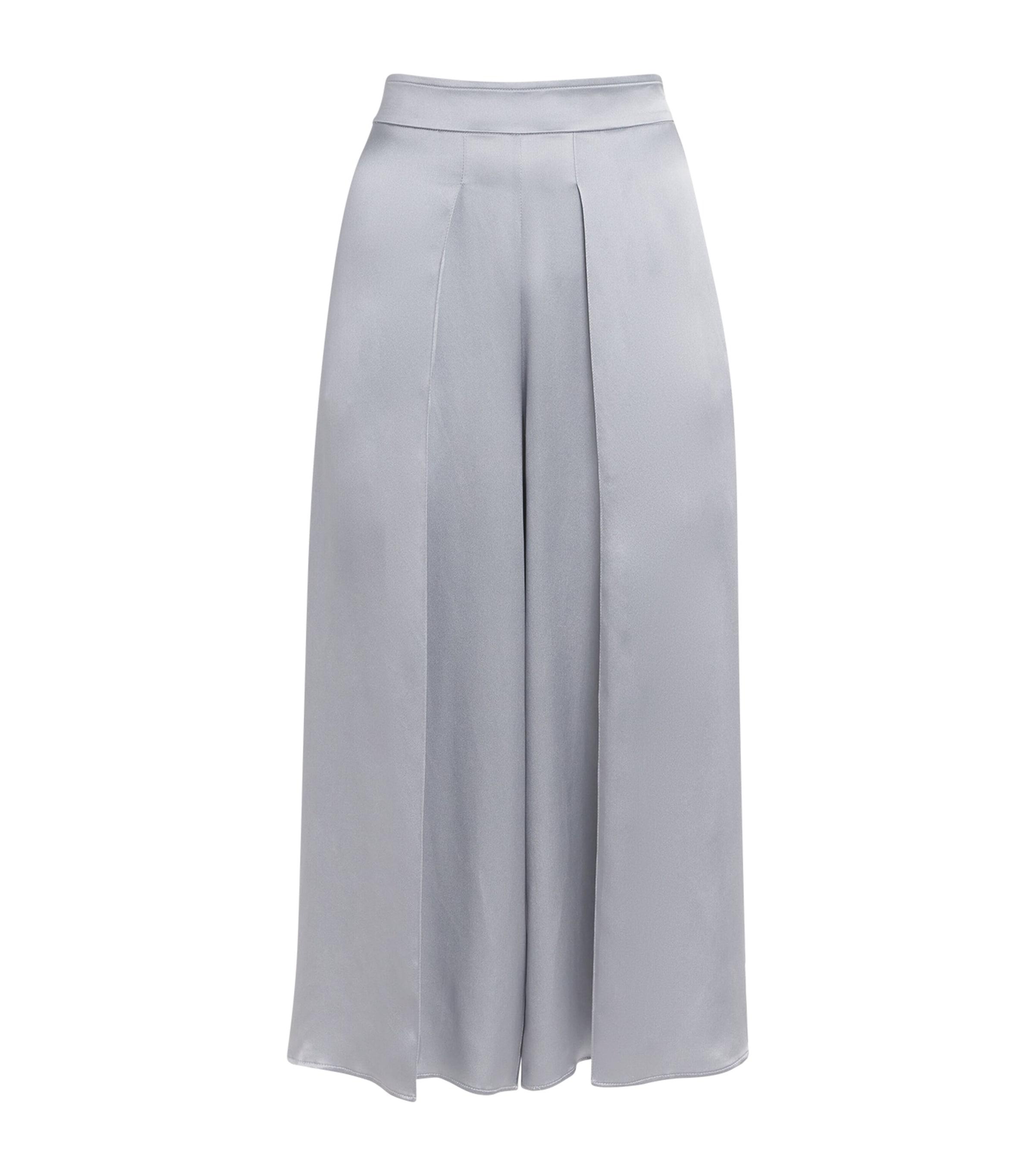 Eleventy Silk Cropped Pleated Trousers by ELEVENTY