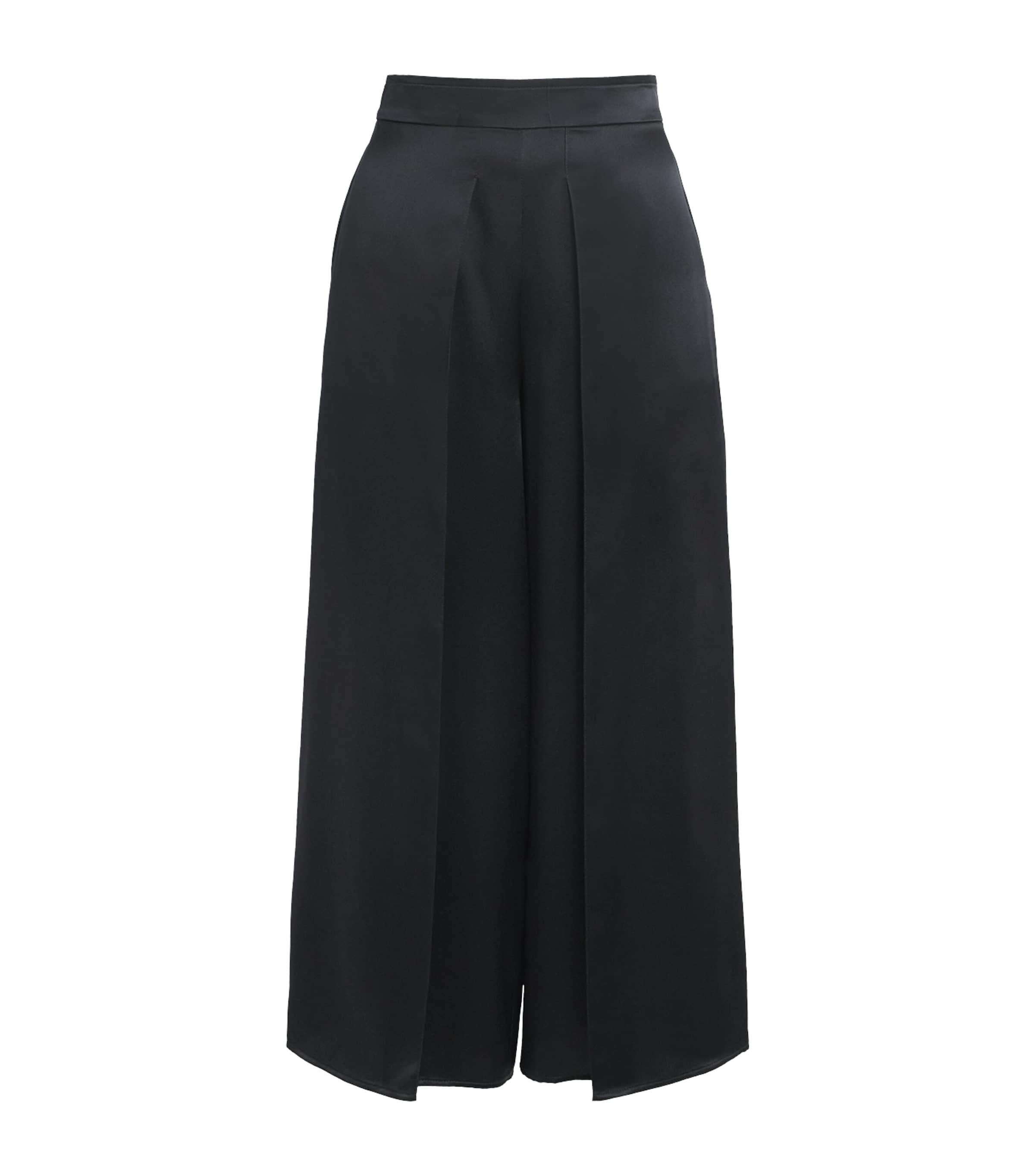 Eleventy Silk Pleated Cropped Trousers by ELEVENTY